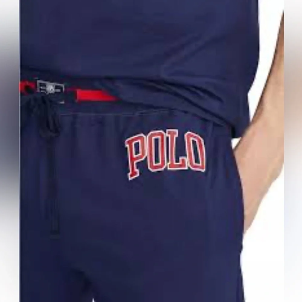 Polo Ralph Lauren Blue pajama Joggers with Red Logo